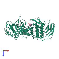 PDB entry 5kd8 coloured by chain, top view.