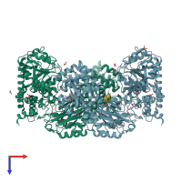 PDB entry 5kdx coloured by chain, top view.