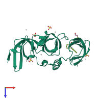 PDB entry 5ke3 coloured by chain, top view.