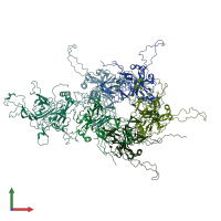 PDB entry 5kep coloured by chain, front view.