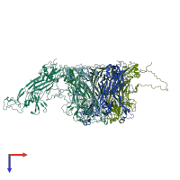 PDB entry 5kep coloured by chain, top view.