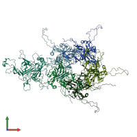 PDB entry 5keq coloured by chain, front view.