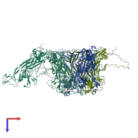 PDB entry 5keq coloured by chain, top view.