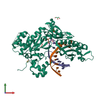 PDB entry 5kfz coloured by chain, front view.