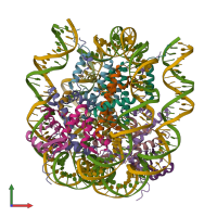 PDB entry 5kgf coloured by chain, front view.