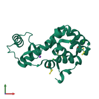 PDB entry 5kgr coloured by chain, front view.