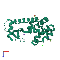 PDB entry 5kgr coloured by chain, top view.