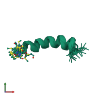 PDB entry 5kgy coloured by chain, ensemble of 20 models, front view.