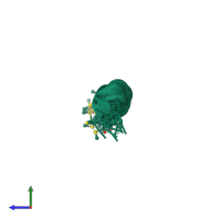 PDB entry 5kgy coloured by chain, ensemble of 20 models, side view.