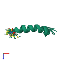 PDB entry 5kgy coloured by chain, ensemble of 20 models, top view.