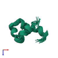 PDB entry 5kgz coloured by chain, ensemble of 20 models, top view.