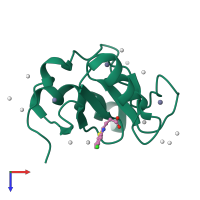 PDB entry 5kh3 coloured by chain, top view.