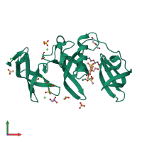 PDB entry 5kh6 coloured by chain, front view.