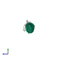 PDB entry 5khb coloured by chain, ensemble of 20 models, side view.