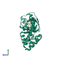 PDB entry 5khi coloured by chain, side view.