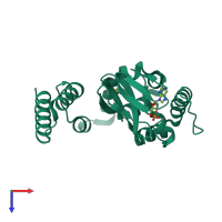 PDB entry 5khi coloured by chain, top view.