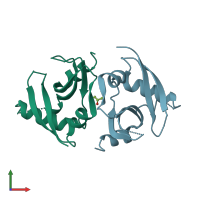 PDB entry 5khq coloured by chain, front view.