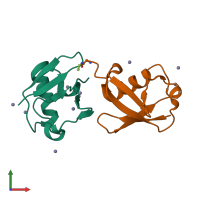 PDB entry 5khy coloured by chain, front view.