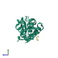 PDB entry 5khz coloured by chain, side view.