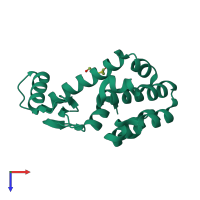 PDB entry 5khz coloured by chain, top view.