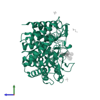 Endoplasmic reticulum mannosyl-oligosaccharide 1,2-alpha-mannosidase in PDB entry 5kij, assembly 1, side view.