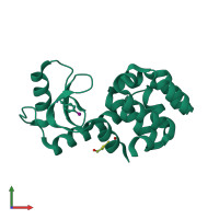 PDB entry 5kio coloured by chain, front view.