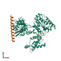 PDB entry 5kiy coloured by chain, front view.