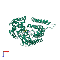 PDB entry 5kjl coloured by chain, top view.