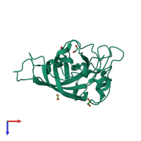 PDB entry 5kjo coloured by chain, top view.