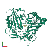 PDB entry 5kju coloured by chain, front view.