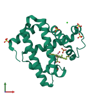 PDB entry 5kkk coloured by chain, front view.