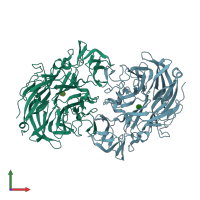 PDB entry 5kky coloured by chain, front view.