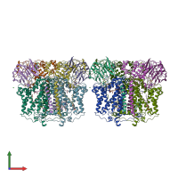 PDB entry 5kli coloured by chain, front view.
