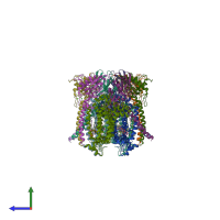 PDB entry 5kli coloured by chain, side view.