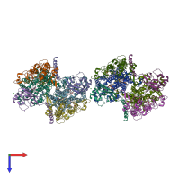 PDB entry 5kli coloured by chain, top view.