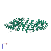 PDB entry 5klt coloured by chain, top view.