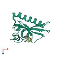 PDB entry 5km6 coloured by chain, top view.