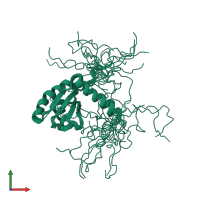 PDB entry 5knw coloured by chain, ensemble of 20 models, front view.