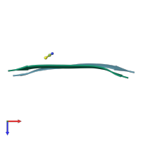 PDB entry 5ko0 coloured by chain, top view.