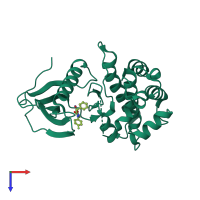 PDB entry 5ko1 coloured by chain, top view.