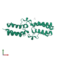 Bromo domain-containing protein in PDB entry 5ko4, assembly 1, front view.