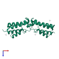 Bromo domain-containing protein in PDB entry 5ko4, assembly 1, top view.