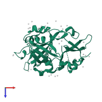 PDB entry 5ko9 coloured by chain, top view.
