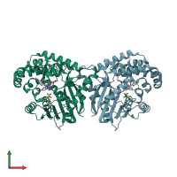 PDB entry 5kok coloured by chain, front view.