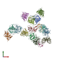 PDB entry 5kov coloured by chain, front view.