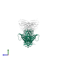 Capsid protein VP25 in PDB entry 5kov, assembly 1, side view.