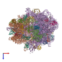 PDB entry 5kps coloured by chain, top view.