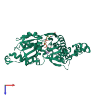 PDB entry 5kpz coloured by chain, top view.