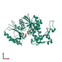 PDB entry 5kqd coloured by chain, front view.