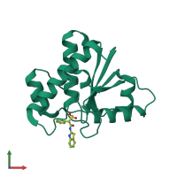 PDB entry 5kqg coloured by chain, front view.